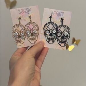 Halloween Skull Rhinestone Earrings